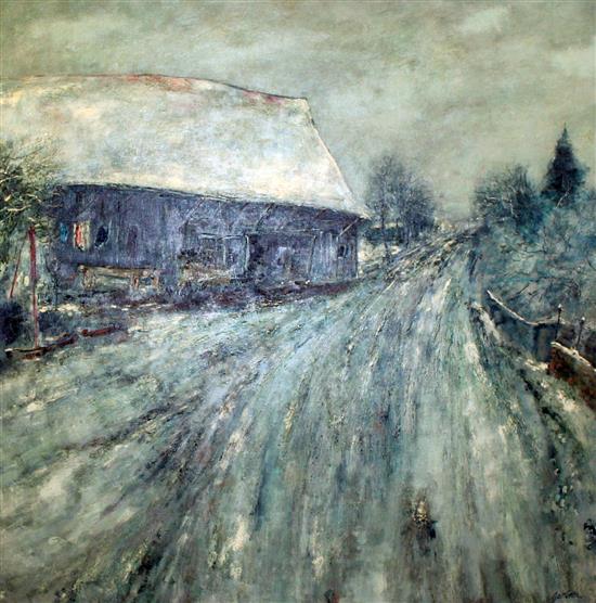 Bernard Gardner Le Chemin de la Ferme, 31 x 31in.